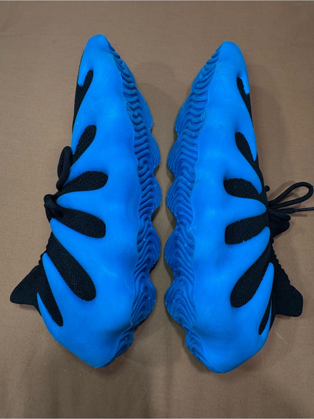 Yeezy Men's Knit Sneakers in Black and Bright Blue - Picture 3 of 6